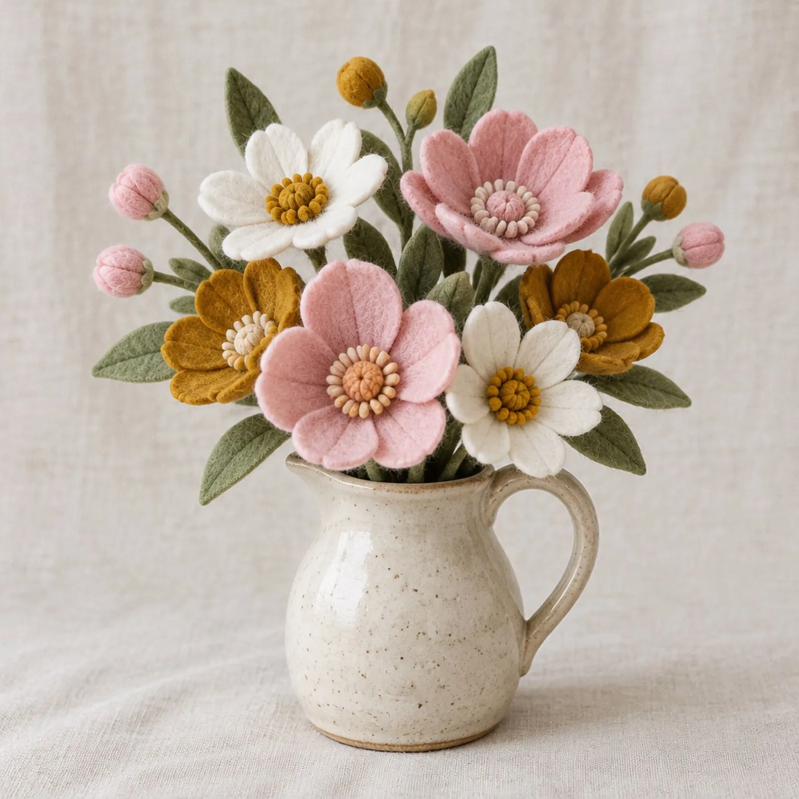 Bunte Filzblumen